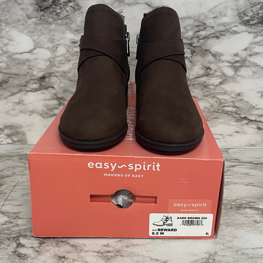 Easy Spirit Dark Brown Ankle Booties